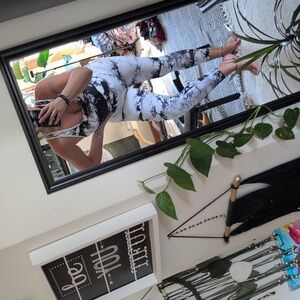 Black and White Tie-Dye Athletic Set